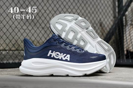 (image for) HOKA Bondi 9 Navy White Men's Running Shoes-14